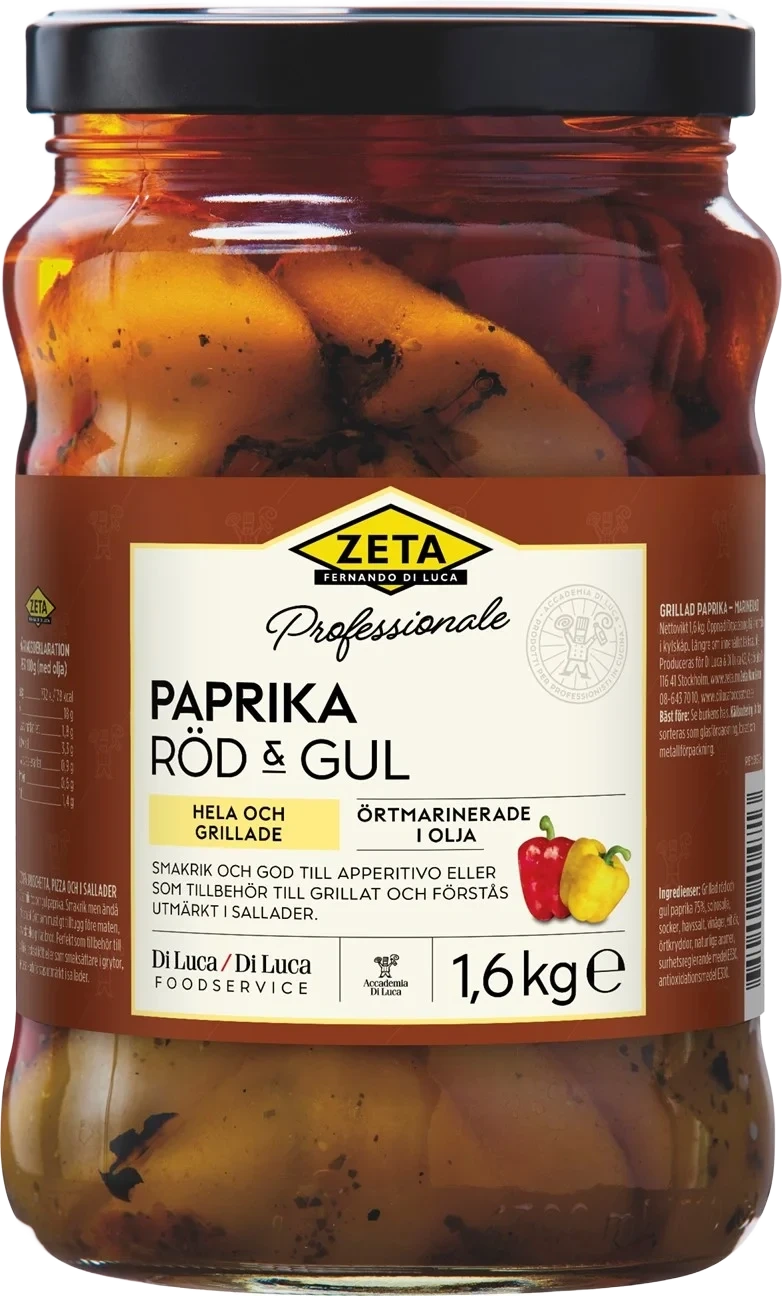 Grillad Paprika, röd och gul