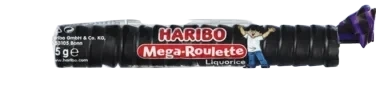 MEGA ROULETTE LIQUORICE 45G HARIBO