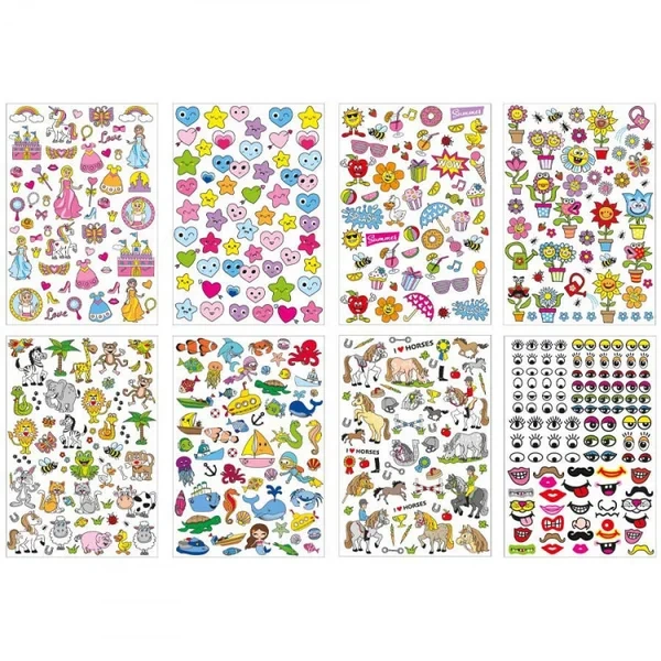 Playbox Klistermerke Ulike Eventyr Motiver, 8 Ark