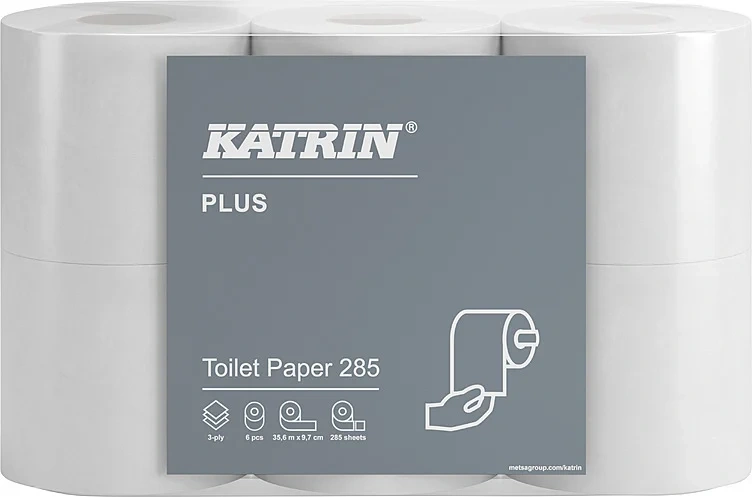 Katrin Plus 285 Toalettpapir 6pk Hvit
