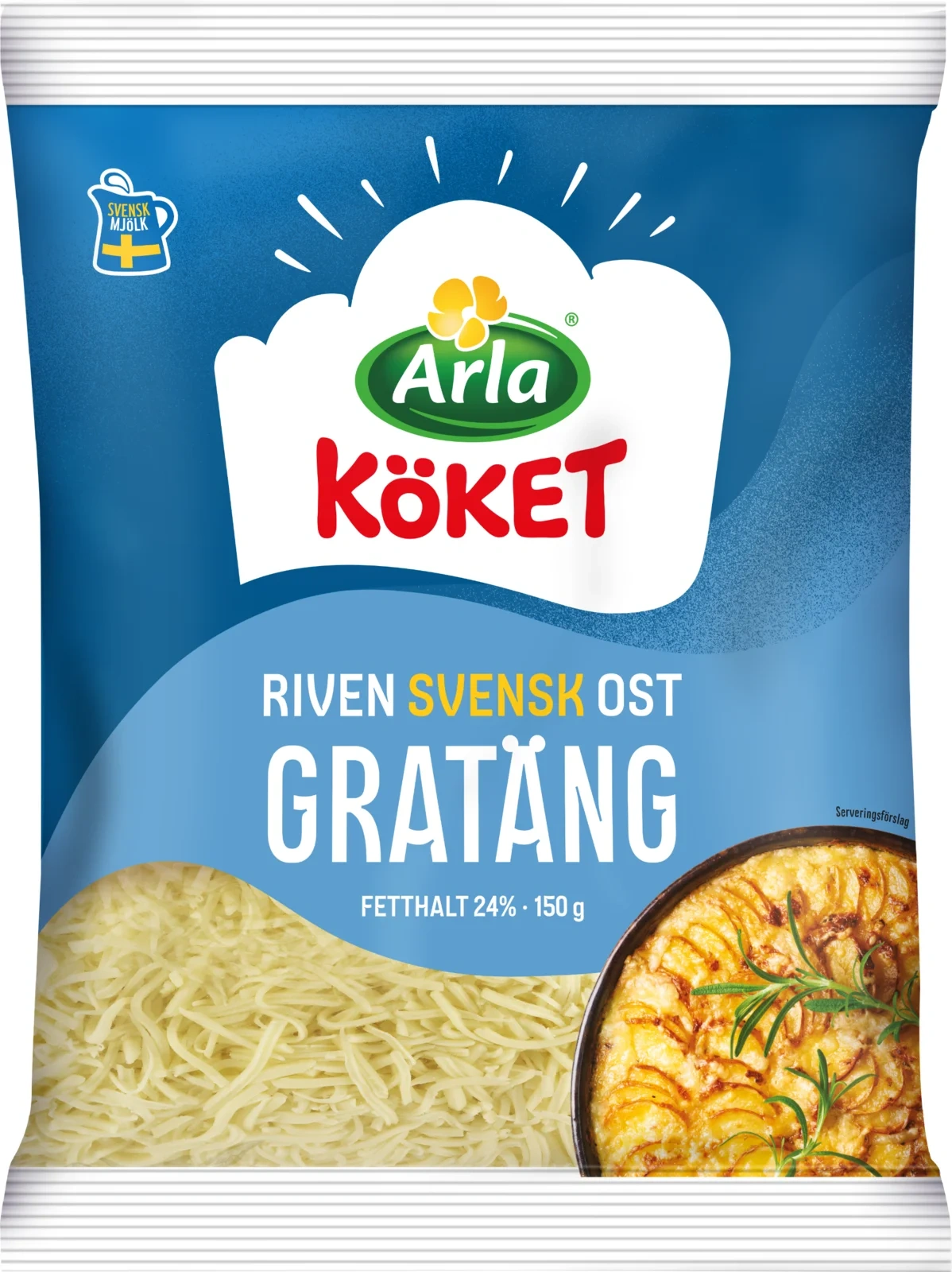 Riven ost gratäng 24% 150 g
