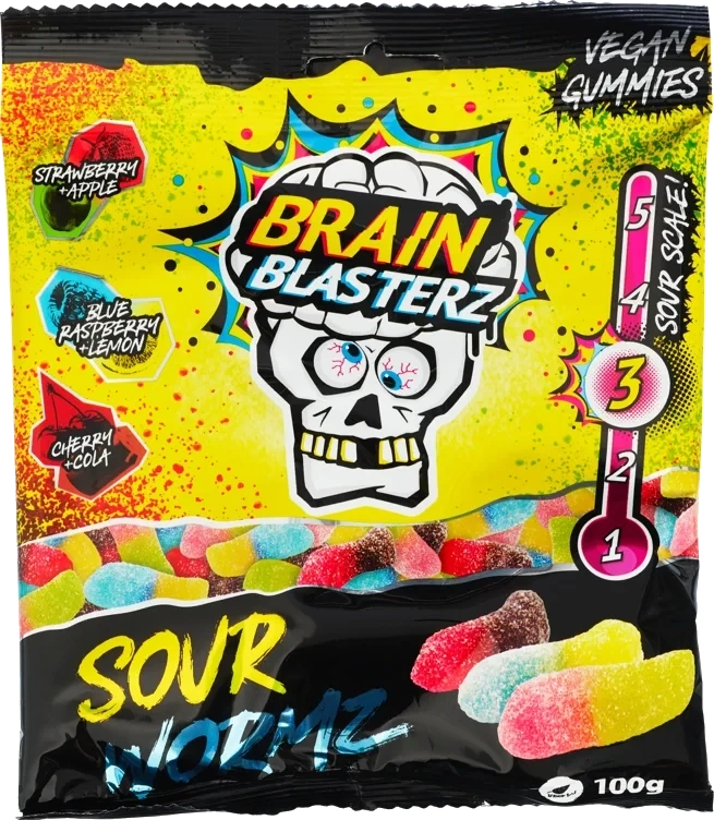 Brain blasterz sour wormz  100g
