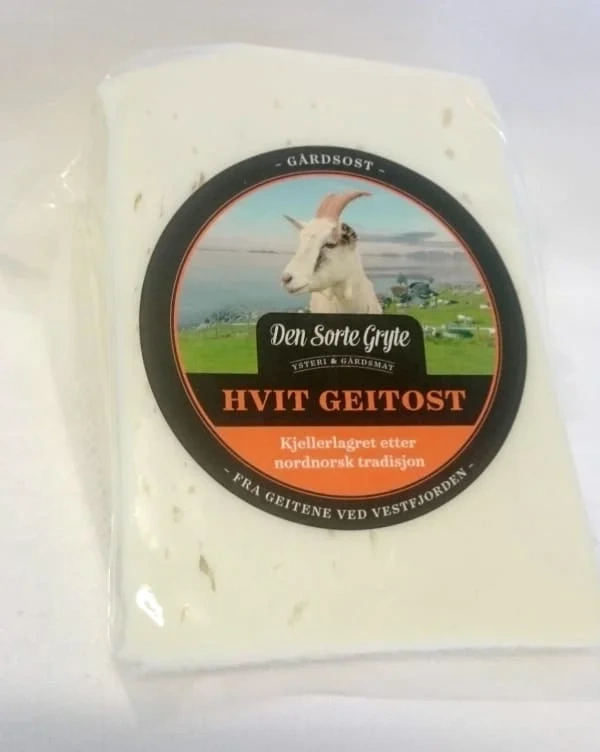 Sprek Nordlænding Hvit Geitost Lagret Den Sorte Gryte