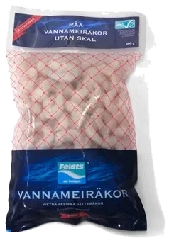 Vannameiräkor råa utan skal