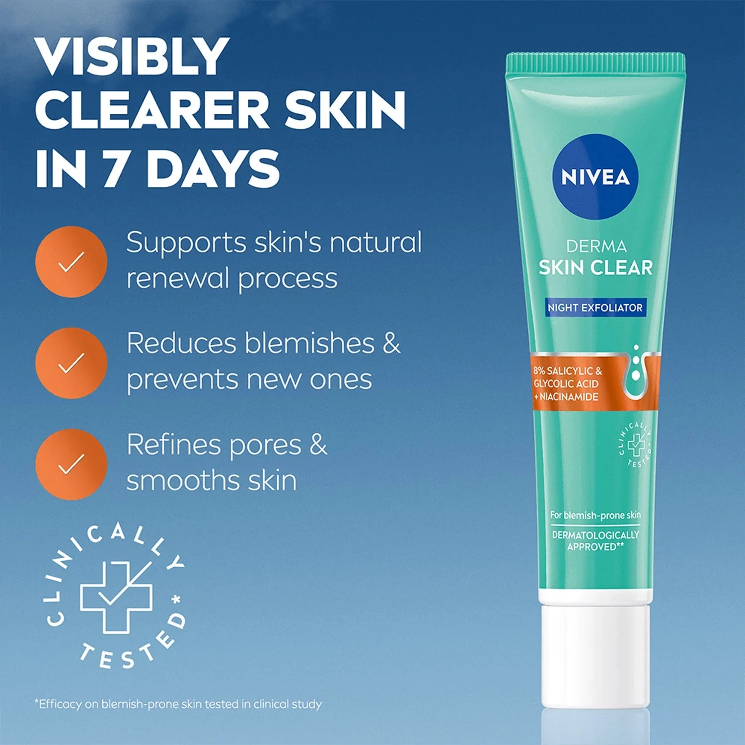 Nivea Derma Skin Clear Night Exfoliator, 40ml