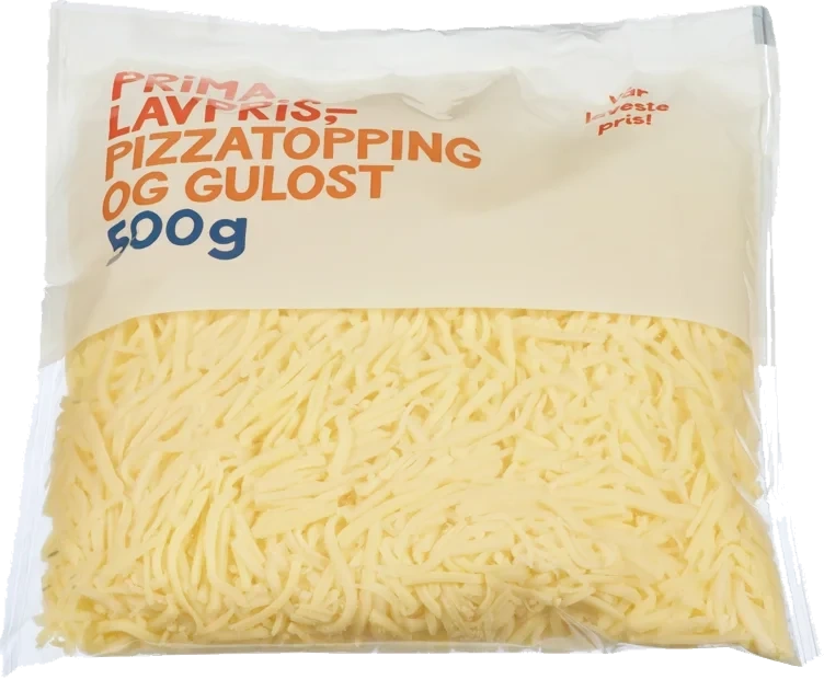 Pizzatopping revet og gulost   500g