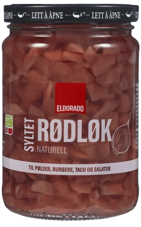 Rødløk Syltet Naturell 370g Eldorado