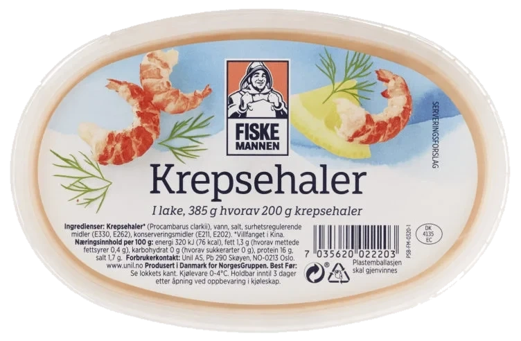 Krepsehaler i Lake 385g Fiskemannen