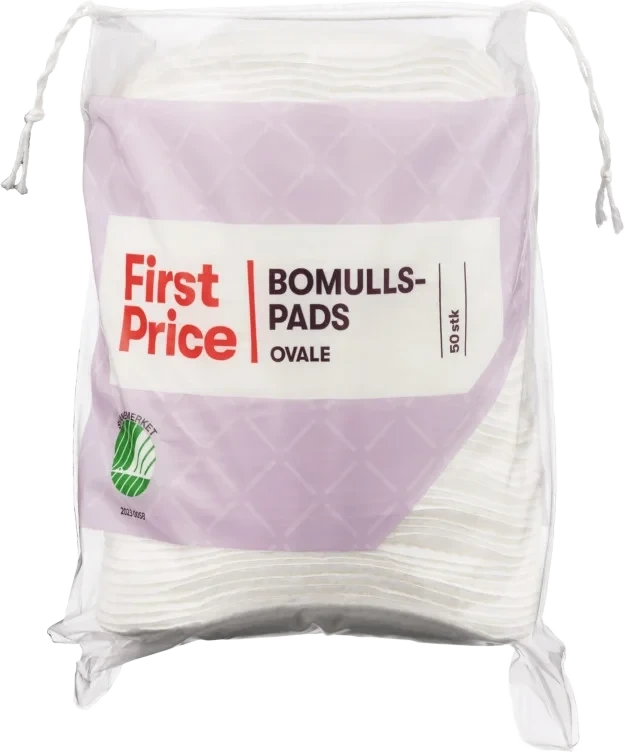 Bomullspads Oval 50stk First Price