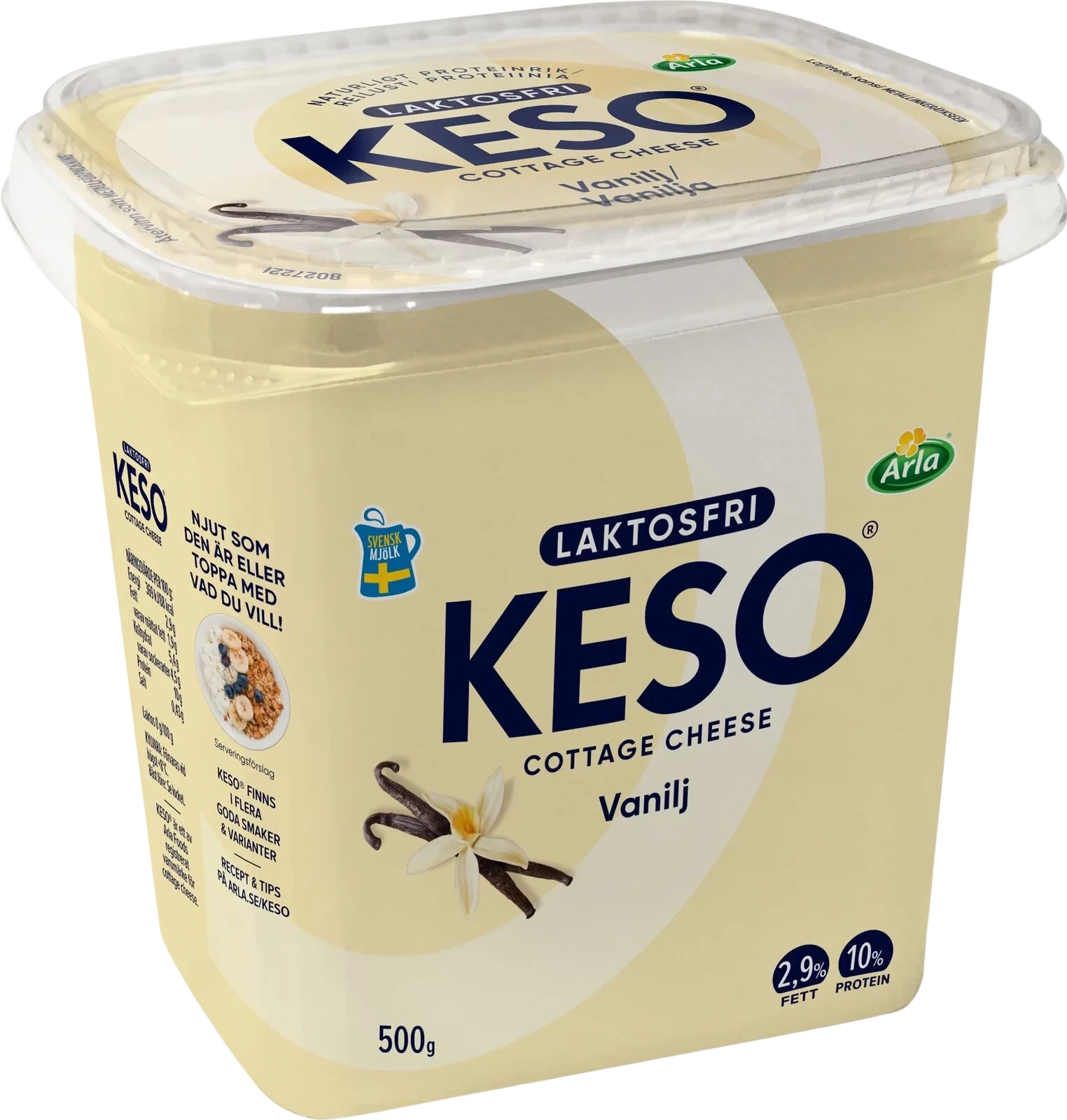 Laktosfri cottage cheese vanilj 2.9%