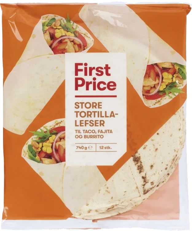 TORTILLA SOFT Hvete 25cm 12stk 740g first price