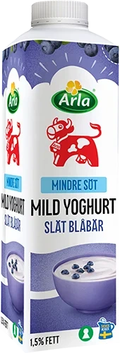 Mild yoghurt blåbär lättsockr 1.5%