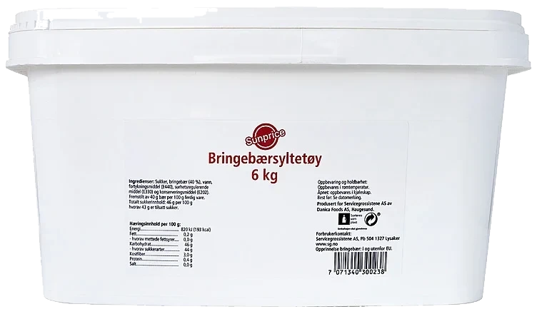 Bringebærsyltetøy 6kg
