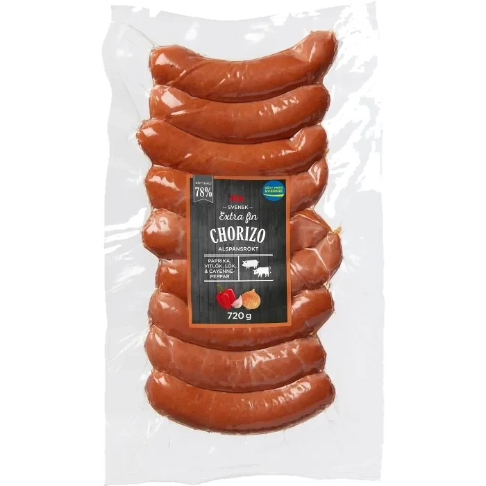 Chorizo Extra Fin 78% Kötthalt 720g ICA
