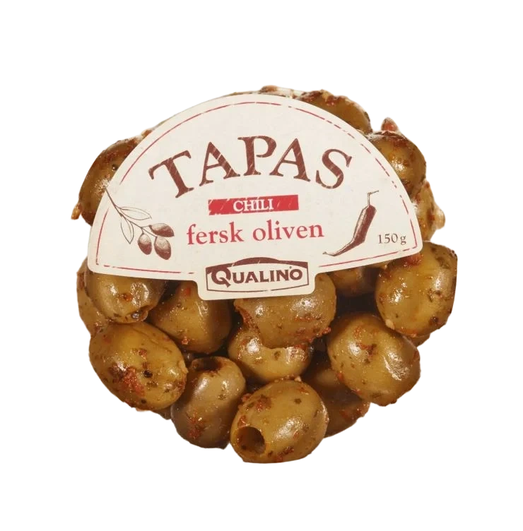 Oliven Fersk m/Chili 150g Tapas Qualino