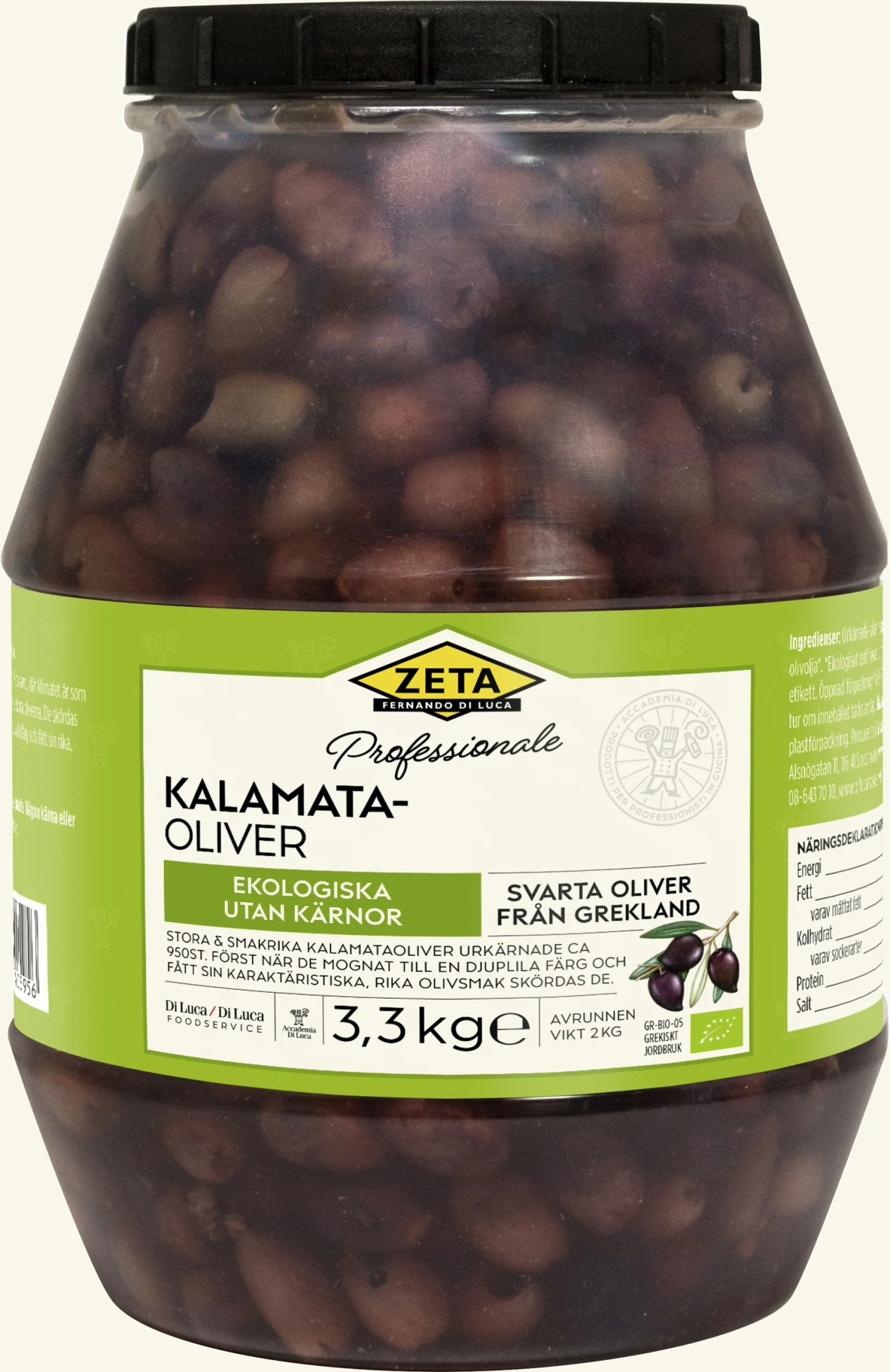 Kalamataoliver urkärnade Ekologiska