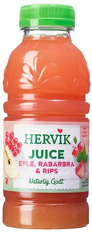 Hervik eple & rabarbrajus med jordbær  0,33l