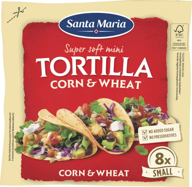 Tortilla Corn & Wheat Small (8-pack) 200g Santa Maria