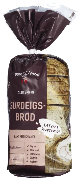Surdeig Chiabrød Skåret Gl.Fri 500g Pure Food