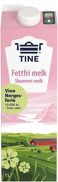 Tine Fettfri Skummet Melk 0,1% 1l