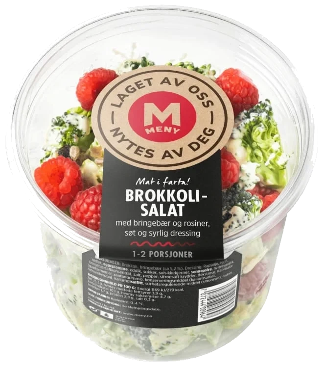 Brokkolisalat m/Bringebær pr stykk