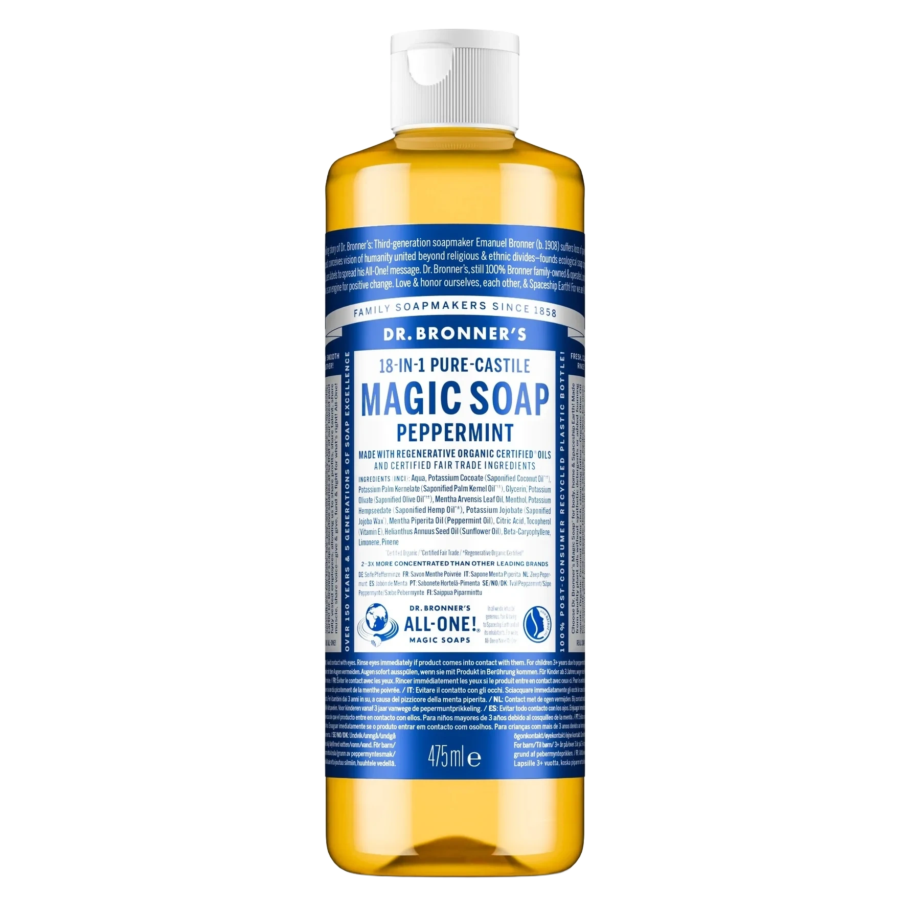 Dr. Bronner's Peppermint Liquid Soap 475 ml