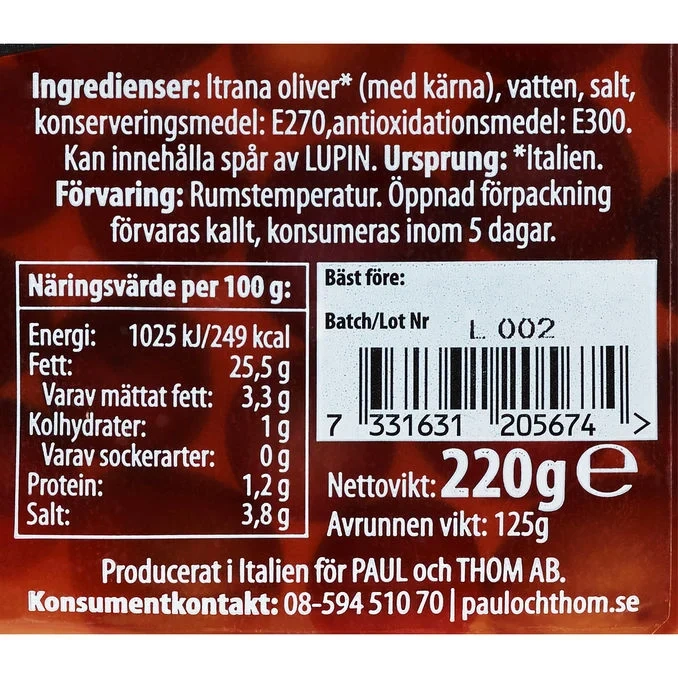 Itrana Oliver Kärnor