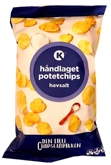 Håndlaget Potetchips Havsalt 120g