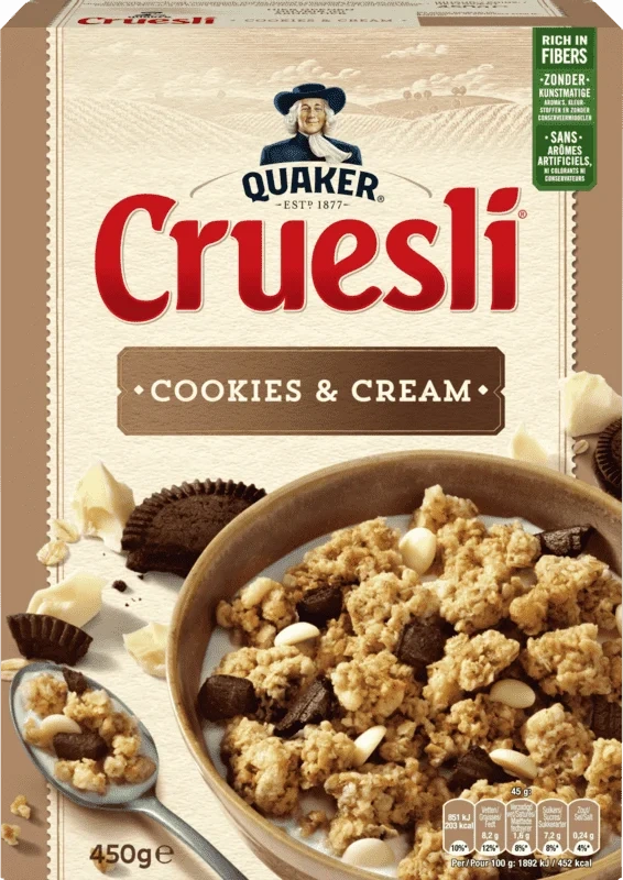 Quaker Cruesli Cookies & Cream 450g