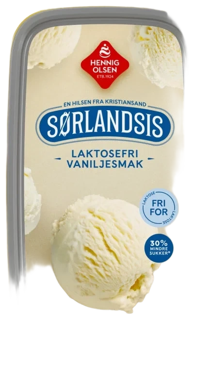 Sørlandsis Vanilje Laktosefri 1,25l