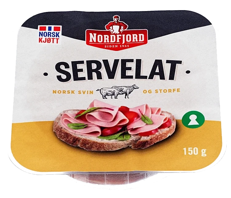 Servelat oppskåret stablepk.  150g