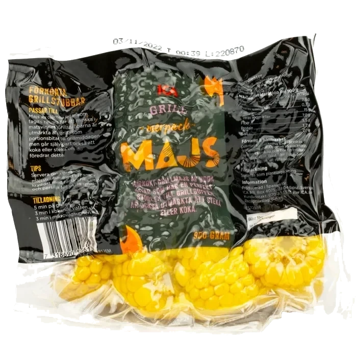 Förkokt majs i bit 900g ICA