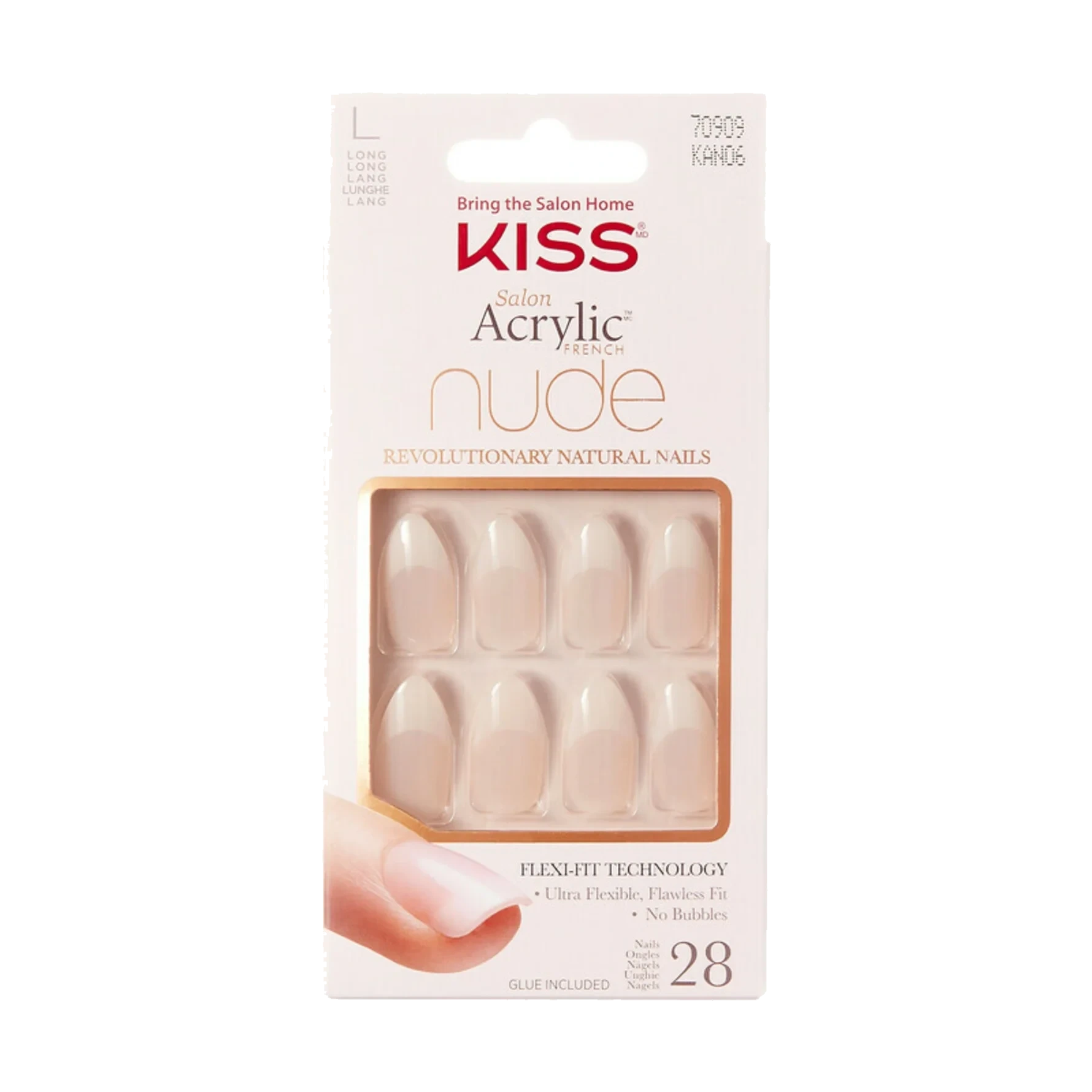 Kiss Acrylic Nude Artificial Nails Nude