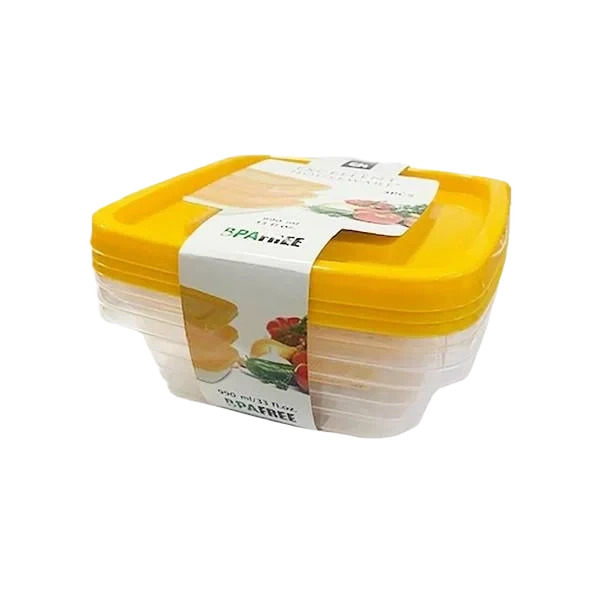 Plastbokser til oppbevaring, 3 x990ml