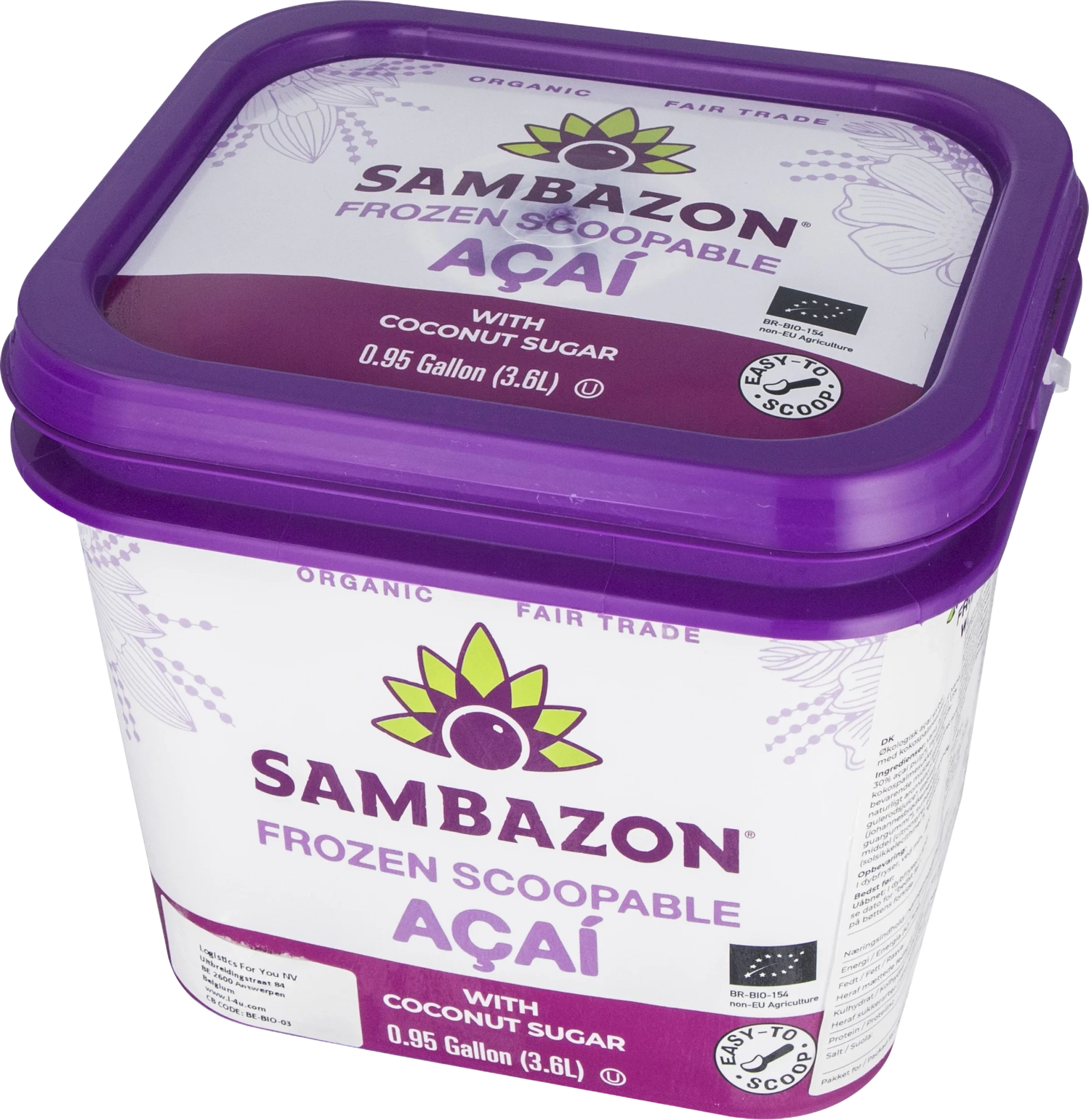 Sambazon Frozen scoopable Acai with coconut sugar