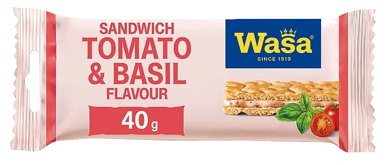 Wasa Sandwich Cheese Tomat Basilikum 40g Eske 24stk