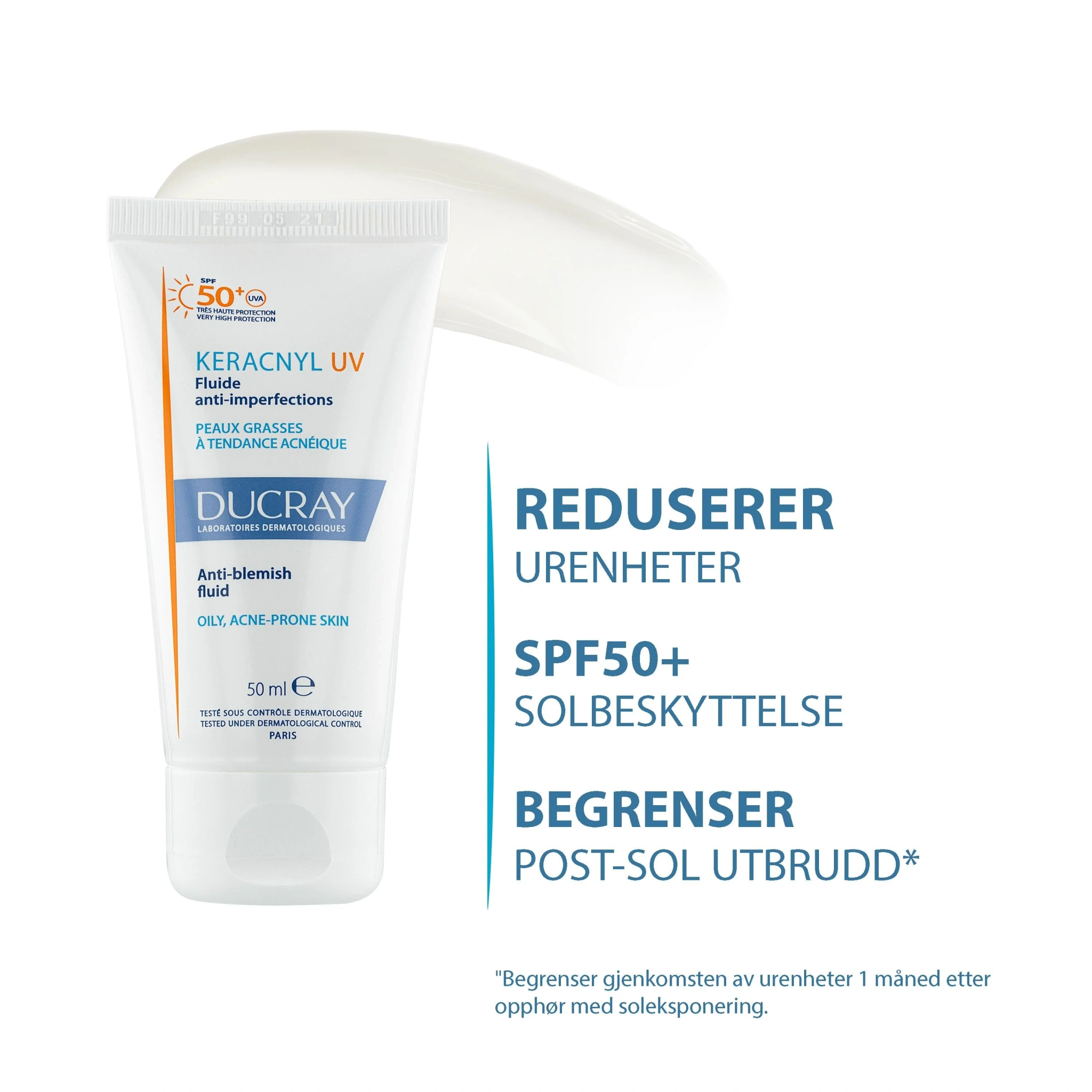 Ducray Keracnyl UV50 Fluid SPF50+, 50 ml