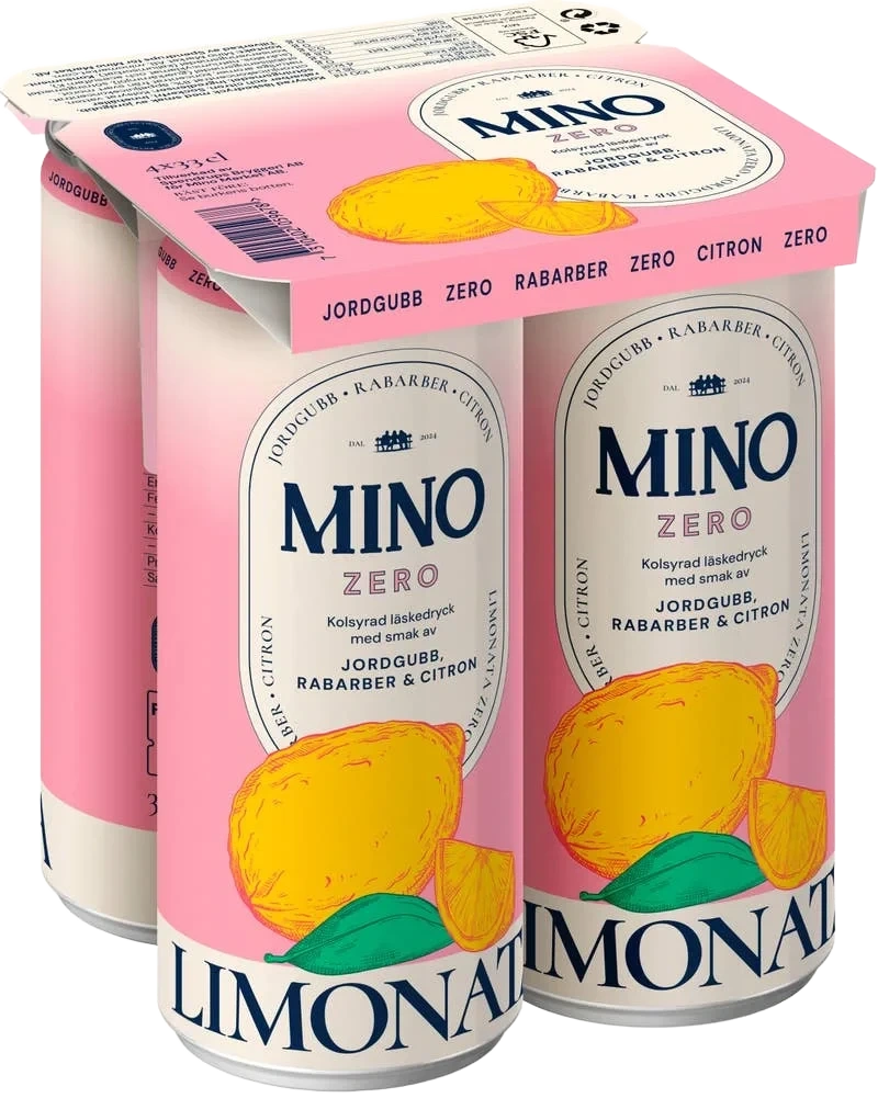 Limonata Jordgubb & Rabarber Zero 4x33cl