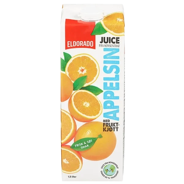 Appelsinjuice m/fruktkjøtt 1,5l Eldorado