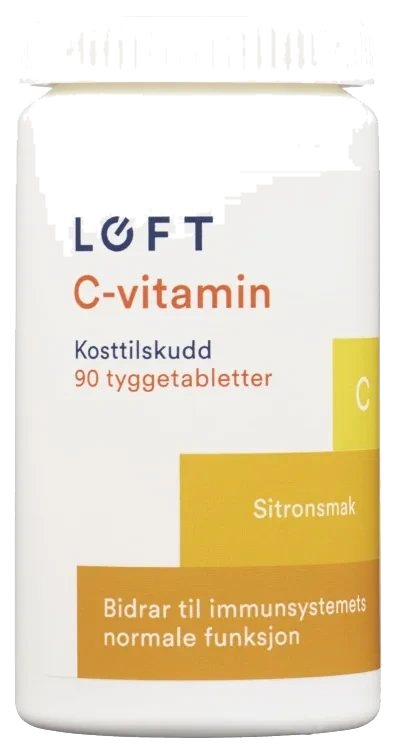 Vitamin C Tyggetablett Sitron 90stk Løft