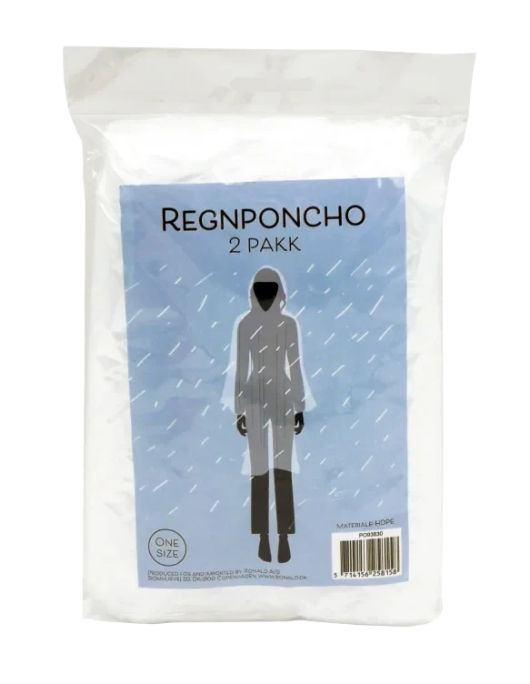 Regnponcho 2pk Transparent