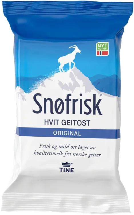 Snøfrisk Ekte Hvit Geitost Ca 340g Tine