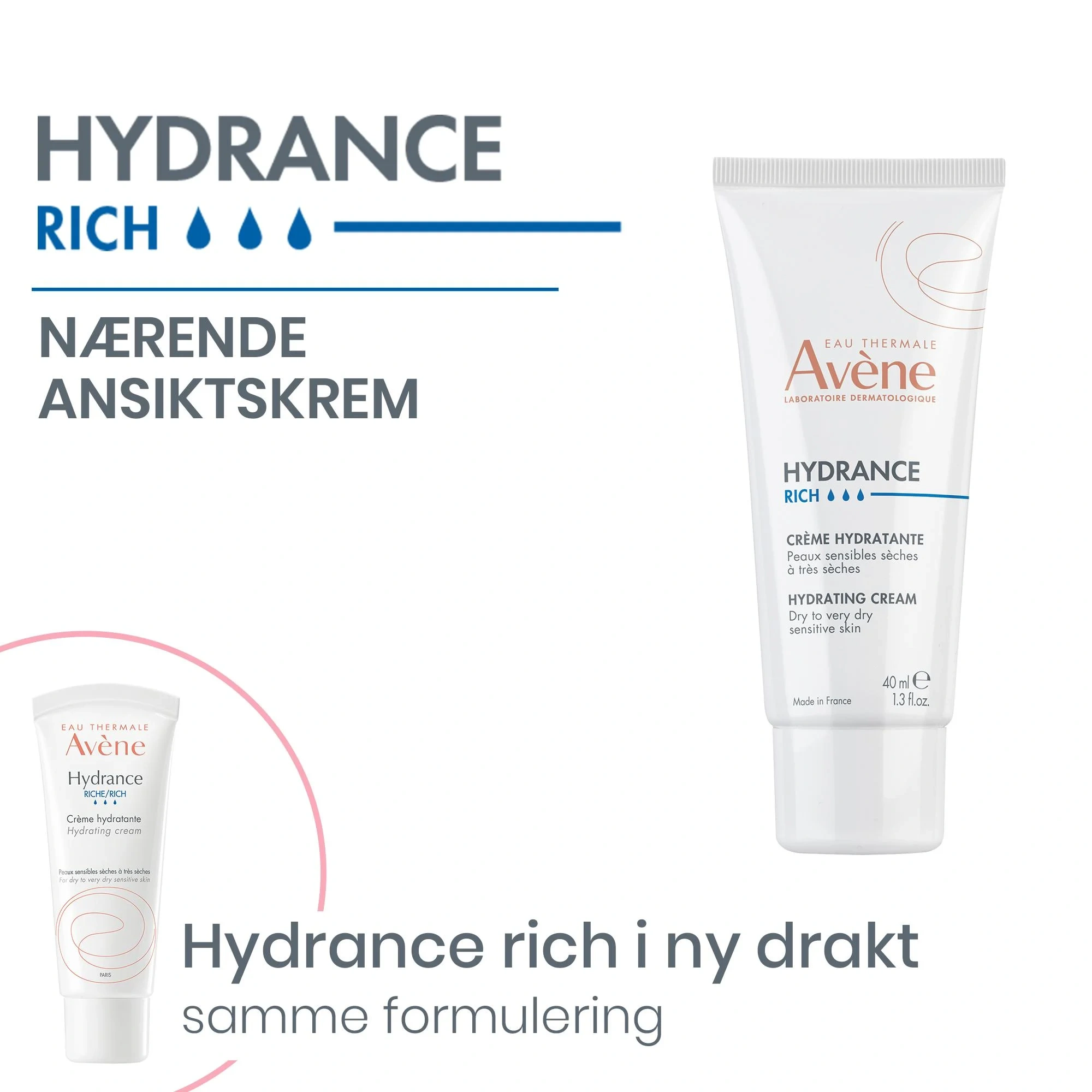 Avène Hydrance Rich Cream, 40 ml