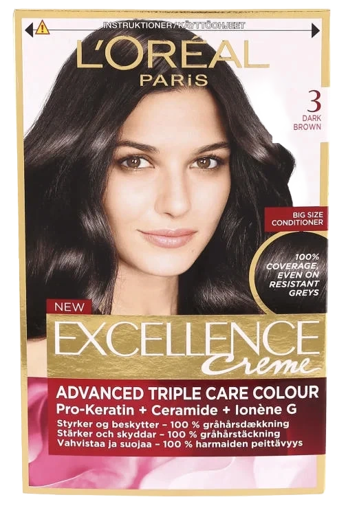 Excellence 3 Darkest Brown Permanent Hårfärg