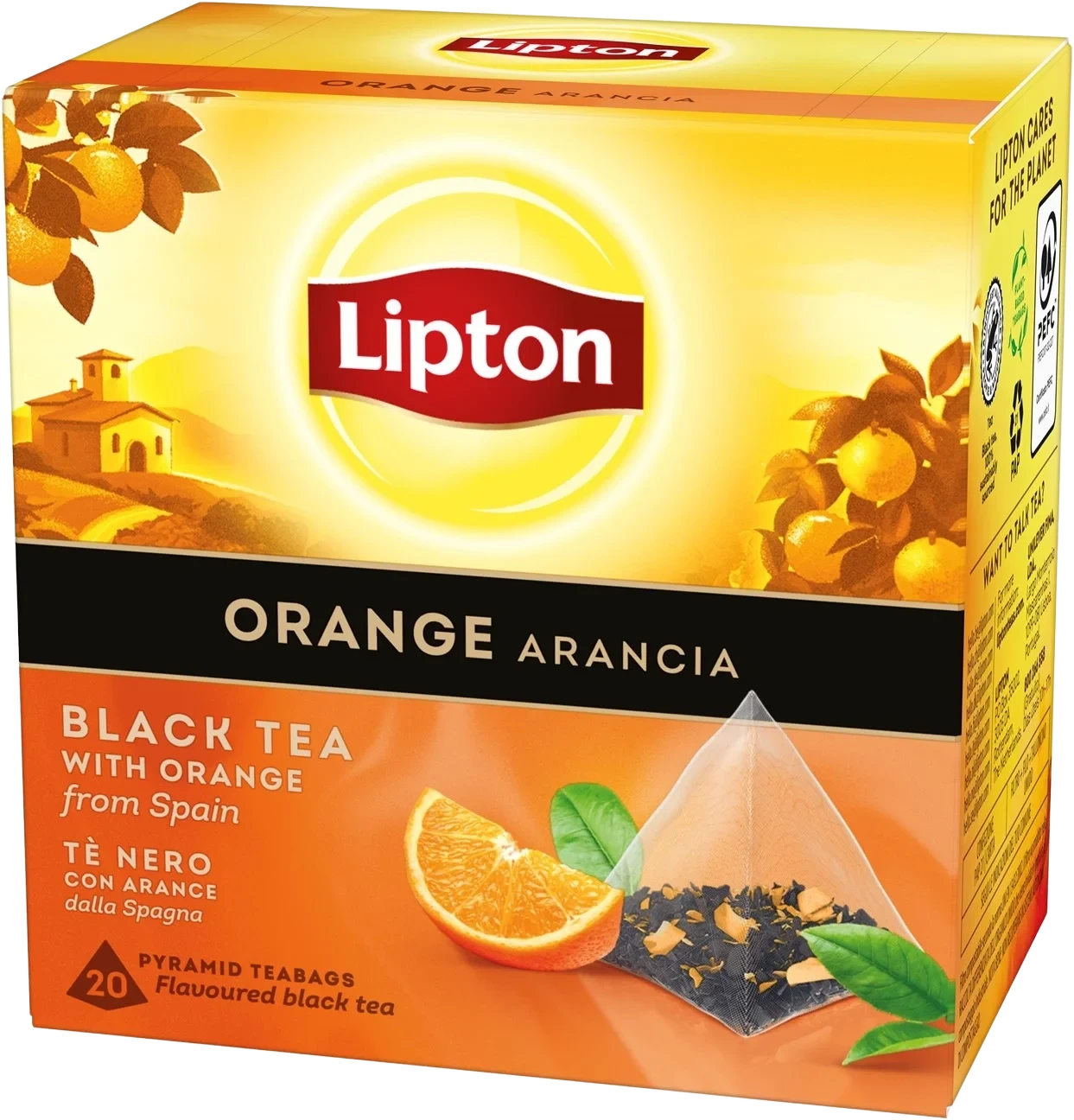 Svart Pyramidte Orange