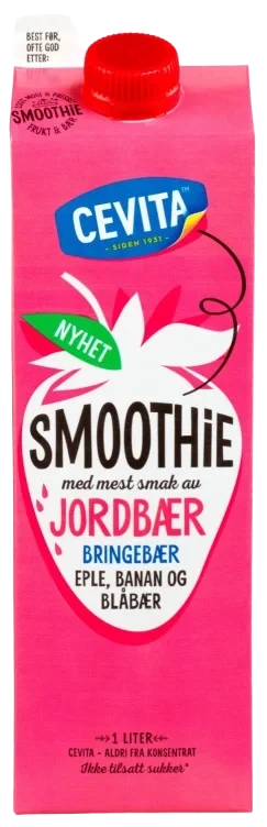 Smoothie Jordbær/Bringebær 1l Cevita
