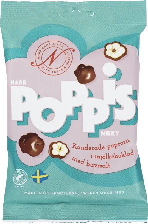 Poppis Popcorn Sjokolade&Havsalt Milky 90g Narr