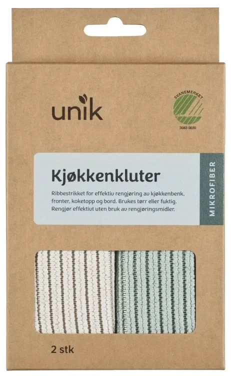 Kjøkkenklut Mikrofiber 2pk Unik