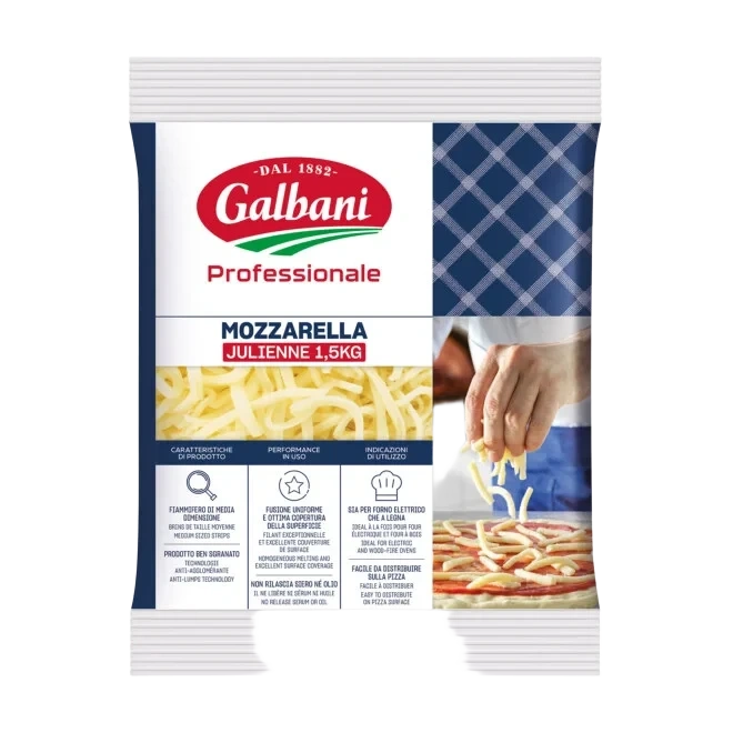 Mozzarella Julienne strimlad