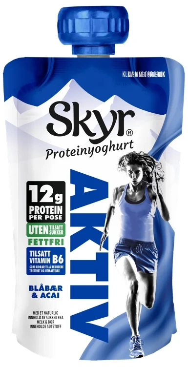 Q skyr aktiv blåbær & acai pose  125g